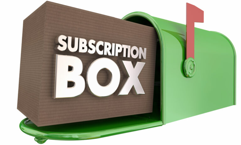 subscription box entering a mailbox
