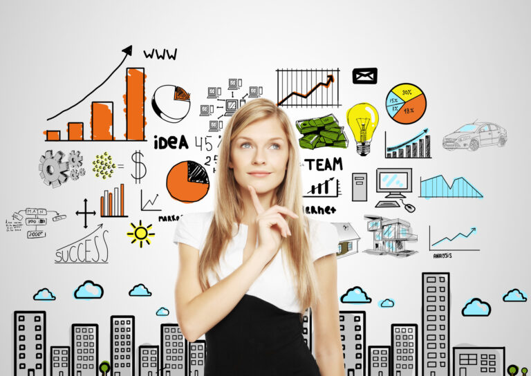 businesswoman planning marketing strategies