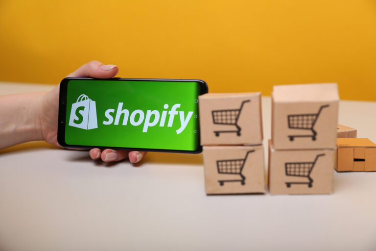Shopify on the phone display
