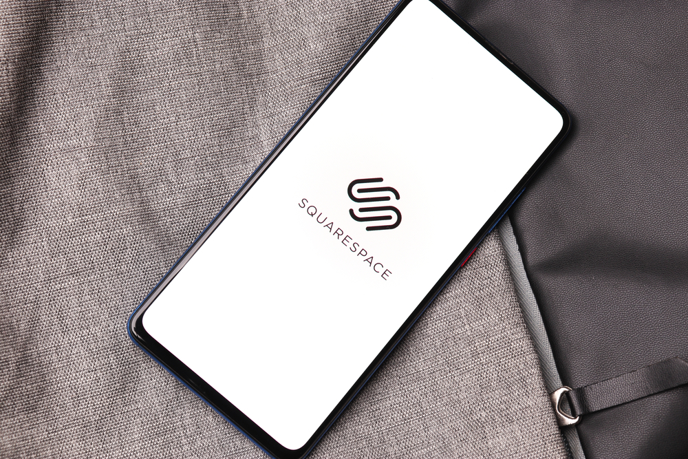 squarespace logo on a mobile phone