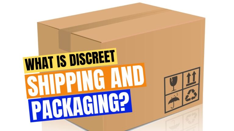 Blank shipping box with title of the article overlayed "What is discreet shipping and packaging?"